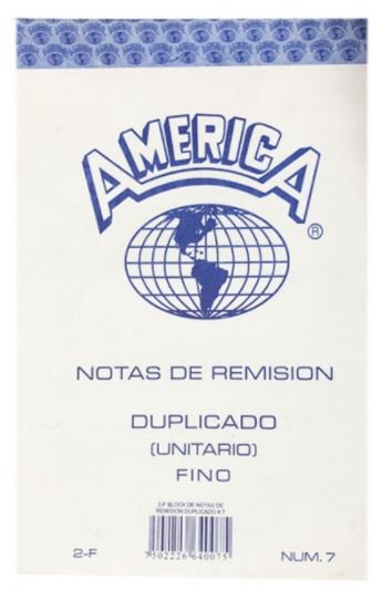 America Block Remisión Duplicado 2-F