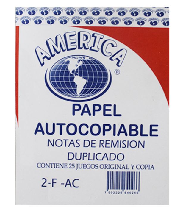 America Block Remisión Autocopiable