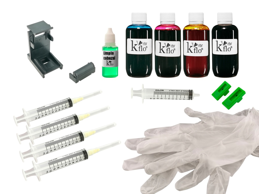 Kflo® Kit Recarga De Tinta Para Cartucho Canon Negro Y Tricolor 140, 141, 145, 146, Etc. 4X120ml