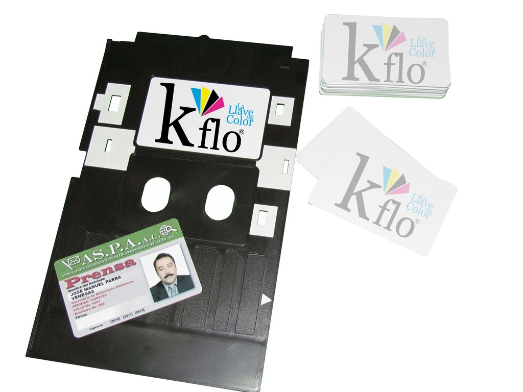 Kflo® Bandeja Impresión De Tarjetas PVC Para Epson *Incluye 100 Tarjetas En Blanco*