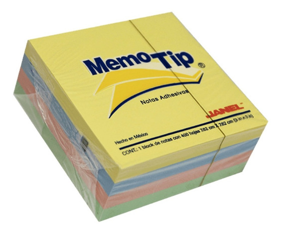 Janel Block Memo Tip Cubo Grande Pastel