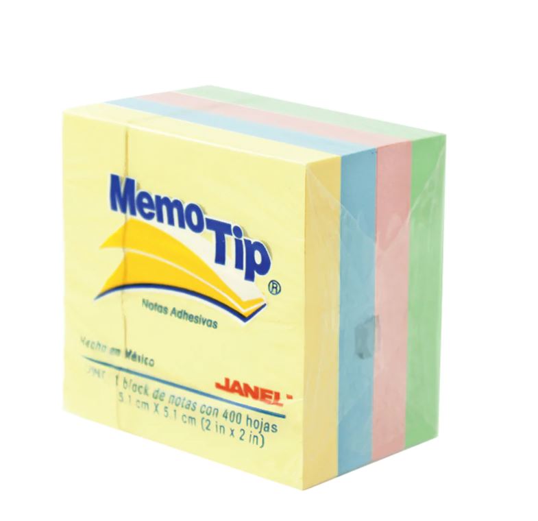 Janel Block Memo Tip Cubo Chico Pastel