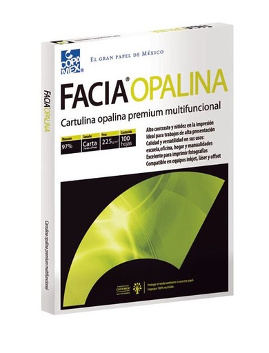 [Opalina Bca 220] Facia Paquete Cartulina Opalina Carta Blanco C/100