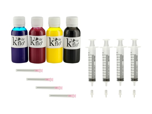 [KFLO-KIT-RET-HHP950-4X60ML] Kflo® Kit Recarga De Tinta Para Cartucho HHp 932, 932XL 933, 933XL, 950, 950XL, 954, 954XL, 964 4X60ml