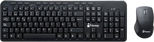 [NE-415] Kit Teclado y Mouse Nextep NE-415, Inalámbrico, 1000 DPI, Negro, USB